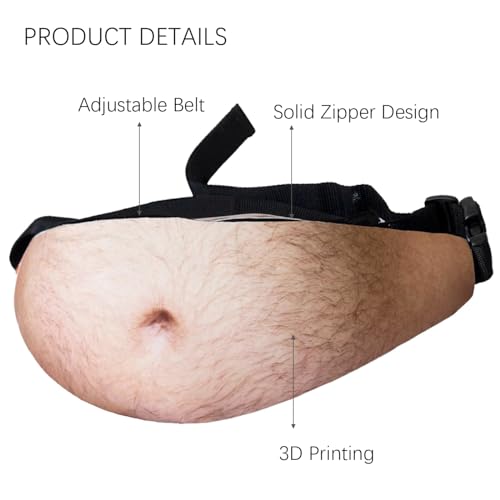 MUNSKT Lustige Geschenke für Männer – Neuheit Bauch Hüfttasche – Anti-Diebstahl unsichtbare Bier-Bauchtasche mit verstellbarem Gürtel, gelb