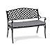 blumfeldt Pozzilli BL - Banc pour Jardin, Solide Fonte d'aluminium, Ensemble Banc de Jardin et Coussins, 2 Places, Housses de Coussins lavables, Nettoyage Facile, Noir/Gris