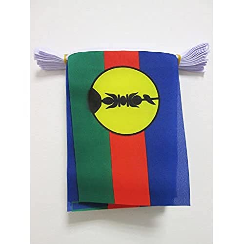 Image of AZ FLAG New Caledonia 6 meters BUNTING Flag 20 flags 9'' x 6'' - New Caledonian STRING flags 15 x 21 cm