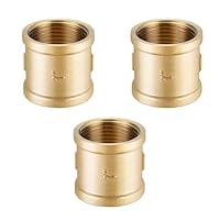 Messing Muffe 1 Zoll, 3 Stück Innengewinde Verbindungsstück Doppelmuffe Anschlussnippel Schlauchverbinder Verschraubung 1 Zoll Montage für Rohranschluss