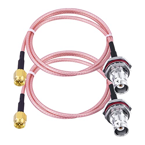 URCIANOW Cable de extensión de antena SMA macho a BNC hembra 50 cm Cable RG316 de baja pérdida Adaptador SMA a BNC para GPS BMCC Video portátil Vigilancia remota IP Tarjeta de red inalámbrica 2 piezas Cover