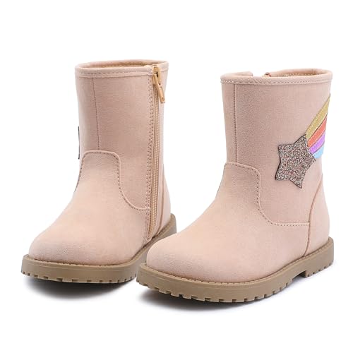 Girls Boys Fashion Boots for Kids Cute Dress Boots Non-Slip Side Zipper Toddler/Little Kid