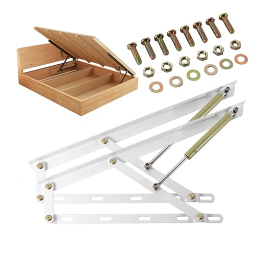 Cammeciso Hydraulische Bett Lift Up Scharnier,Pneumatische BetthebestüTzen,VerformungsbestäNdig,Flexibles Anheben,FüR Bettkastenschrank,Sofa Liege Oder Bett Mit Bettkasten