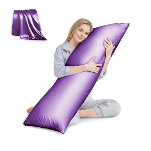 HUXMEYSON Body Pillow with Satin Pillowcase, Body Pillow for Adults