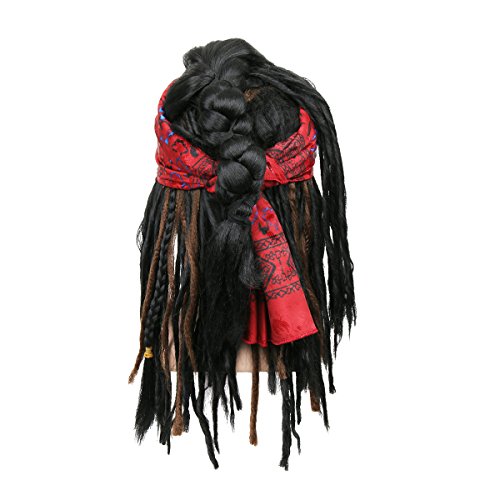Pirates Wigs Bandana Dreadlock Dlx Jack Sparrow Halloween Costume #TOP2