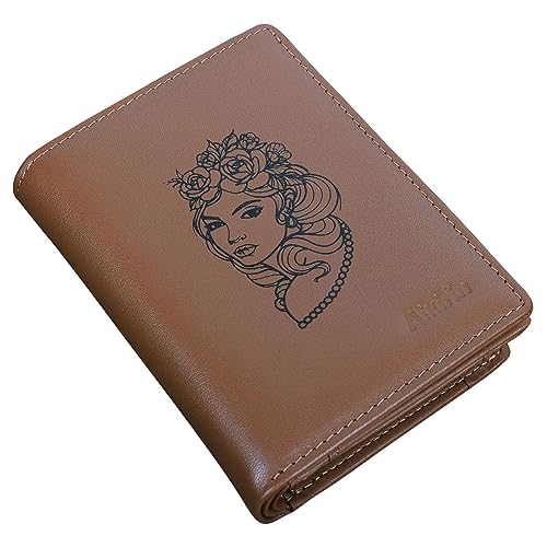 RFID Men Leather Wallets Personalized Patterns Vertical Section Large Capacity Zipper Coin Purse Cards Holder (coffee-queen)