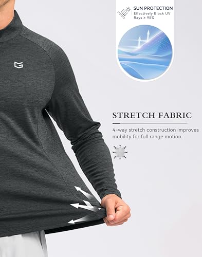 Image of G Gradual Men's Quarter Zip Pullover Running Athletic Shirts Long Sleeve