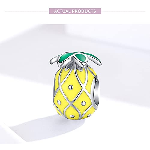 Abalorio de piña DIY en plata de ley 925 para pulsera y collar.