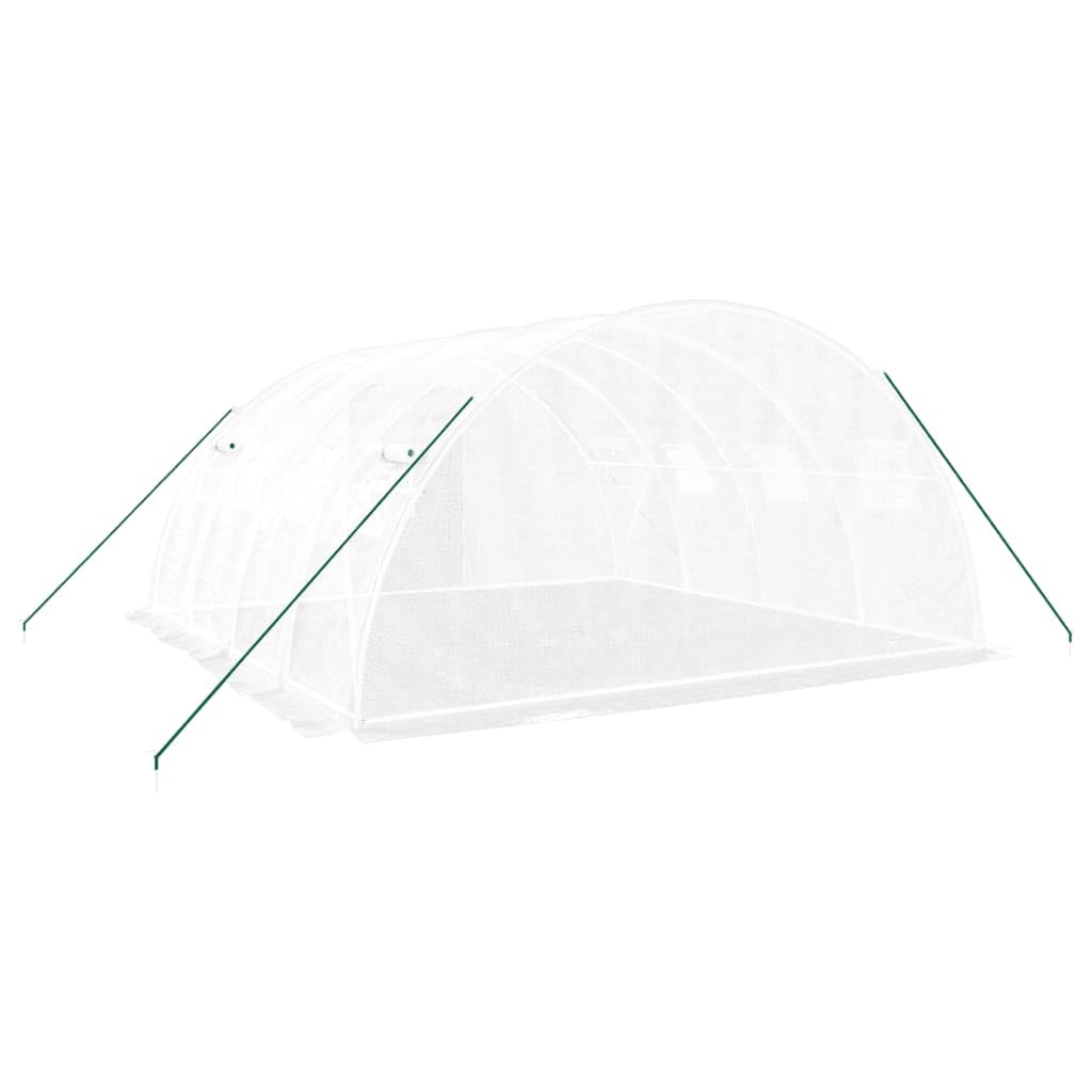 Gewächshaus mit Stahlrahmen in Weiß 16 m² 4x4x2 m für Hobbygartenbau, Pflanzenpflege, Gemüse, Kräuter, Blumen, Überwinterung, Balkon, Terrasse, mit Belüftung und Fenstern