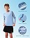 Youth Boys Long Sleeve T Shirts Sun Protection Rash Guard UPF50+ Quick Dry Athletic Breathable for Fishing Beach Sports Swim Light Blue