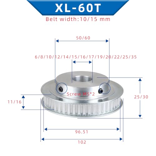 Polea de distribución XL con 58 dientes que optimiza la fuerza de transmisión 6
