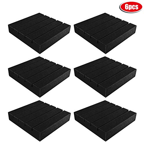 Eurobuy Panneaux de Mousse Acoustique Acoustique 6Pcs Mousse D'insonorisation Panneaux Acoustiques Éponge Mousse Absorbante Acoustique pour Studio D'enregistrement de Salle de Piano 9. 8X9. 8X2. 0In Cover