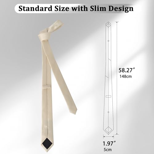 Image of Landisun Black Tie Men Women Solid Skinny Ties Slim Ties Satin Tie