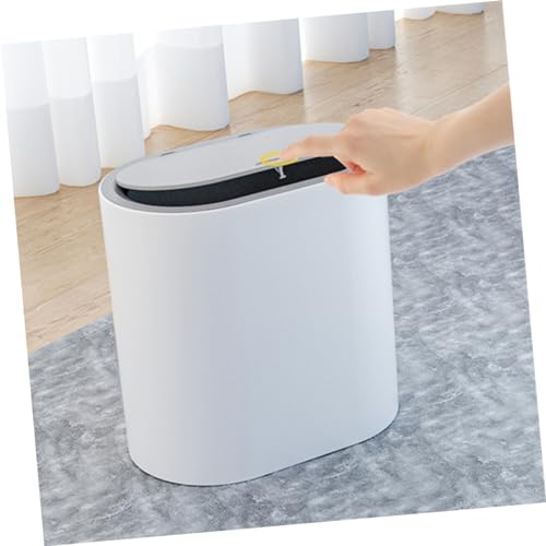 Caneca de basura rectangular con tapa plateada 8L miniatura 6