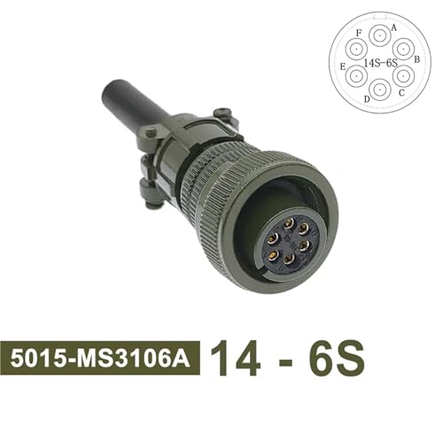 Conector MIL STD MS3102A 14S-6 militar con socket y plug MS3106 compatible con norma MIL-C 5015 2