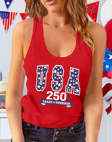 Image of Ithalt Womens American Flag Shirts 4th of July Outfits USA T-Shirt Patriotic Tank Shirt Fourth of July Sleeveless Tops