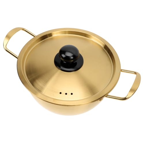 Angoily - Angoily Casserole Inox avec Couvercle Marmite Double Poignée pour Nouilles Instantanées Cuisson Ramen Coréen Adaptée Induction et Feu Vif