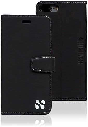 SafeSleeve EMF Protection Anti Radiation iPhone Case: iPhone 8 Plus, iPhone 7 Plus and iPhone 6 Plus RFID EMF Blocking Wallet Cell Phone Case (Black)