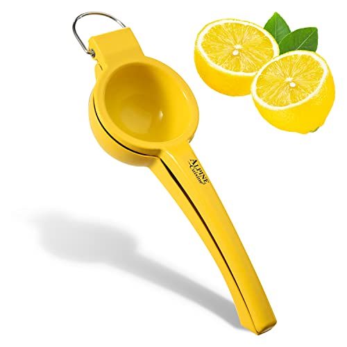 Alpine Cuisine Lemon/Lime Squeezer with hook - Handheld Aluminum Citrus Juicer, Manual Citrus Juicer, Orange & Lemon Press - Kitchen Tools and Gadgets for Making Fresh Juice - 8.9 x 2.9 Inches
