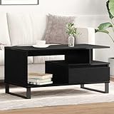 Goyphonic Couchtisch Schwarz Eichen-Optik, 90x49x45 cm Holzwerkstoff, mit Schublade, modernes Design für Wohnzimmer, langlebig
