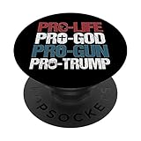 Pro Life God Gun Trump USA Re-elect Donald Trump 2020 Gift PopSockets Adhesive PopGrip