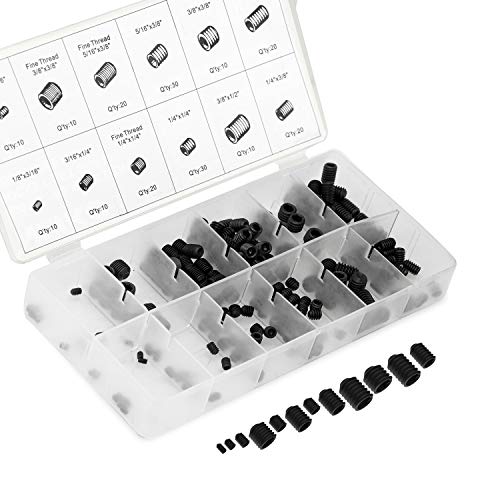 NEIKO 50484A Internal Hex Allen Set Screw Assortment Kit, Coarse and Fine Thread Screws with Full-Steel Construction, 200-Piece Set by NEIKO - Used condition - US$9.89
