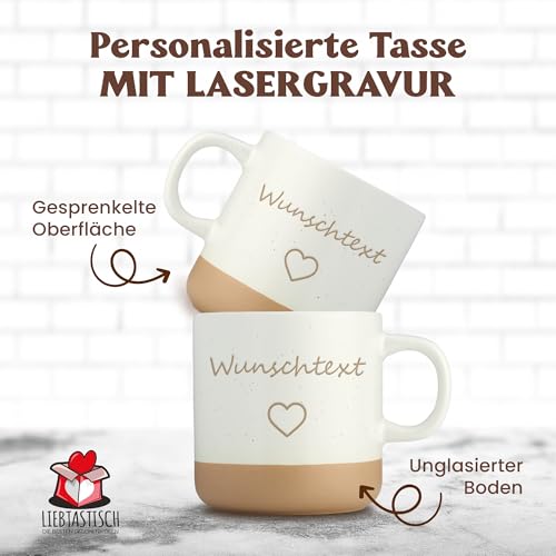 LIEBTASTISCH Kaffeebecher mit Lasergravur – Keramik Steingut Kaffeetasse, personalisierte Tasse für Kaffee, Tee – Lieblingsmensch Geschenk… – Ansicht 2