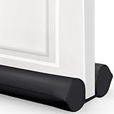 Comfyanno Under Door Draft Stopper - Bottom Door Gap Filler & Seal - Windproof Door Cover - Fits 30” to 36” Door - Block Noise, Sound, Bugs, Hot Air, Wind - Easy Install Draft Blocker - Black