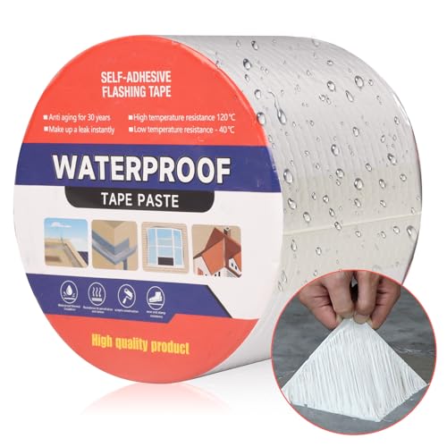 Image of Butyl Tape 4in x 32.8ft Aluminum Waterproof Tape for Leaks Upgraded Water Proof Tape For RV Repair, HVAC Ducts Leak Fix, Boat and Pipe Sealing, Roof Crack Patching, Awning and Window Sealing