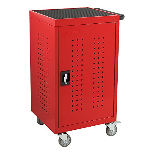 Image of Learniture LNT-NOR1008RD-SO Structure Series 30-Device Tablet Charging Cart w / Electric (Assembled), Red