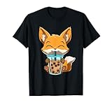 Kawaii Bubble Tea Fuchs Lustiger Boba-Tee Kurzarm T-Shirt
