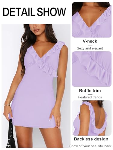 Image of MIYIEONZ Women Mini Dress Summer Formal Ruffle Short Dresses