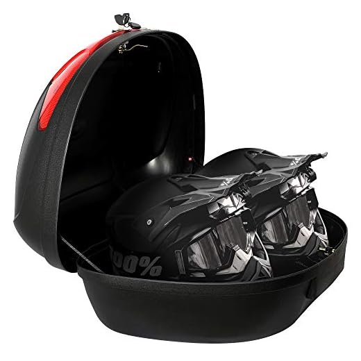 Todeco - Top Case Universal, Maletín Para Moto - Material: PP - Tamaño: 59,5 x 43,5 x 31 cm - Negro, 52 Litro(s)