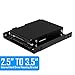 Kingwin SSD Hard Drive Mounting Kit Internal, Convert Any 2 x 2.5” Solid State Drive / HDD Into a 3.5 Inch Drive Bay. Mounting Screws Included, Quick and Easy Installation [HDM-225-BK]