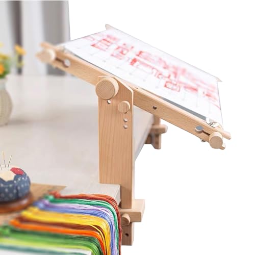Image of Yushen Wooden Embroidery Table Clamp Embroidery Hoop Holder Stand Rotated Needlework Frame Holder for Cross Stitch Hoop Display Punch Needle Quilting Silk 1 Pair