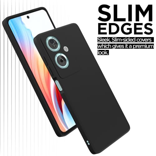 Image of Outlouders Back Cover for Oppo A79 5G | Camera Protection | Durable Soft Matte Silicone Bumper Case (Black)