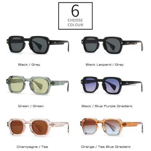Lunettes de soleil rétro à rivets avec verres dégradés chic - 3