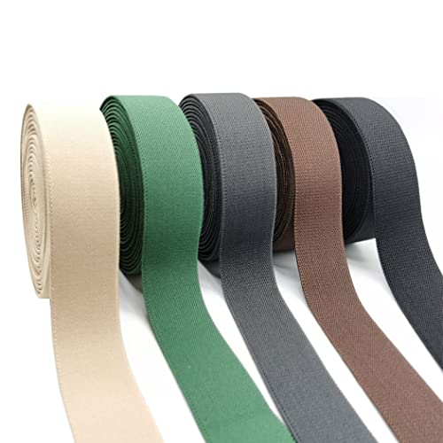 Sewing Elastic Band 35Mm Wide 5 Yard Colored Twill Woven Elastic (Green) #TOP6