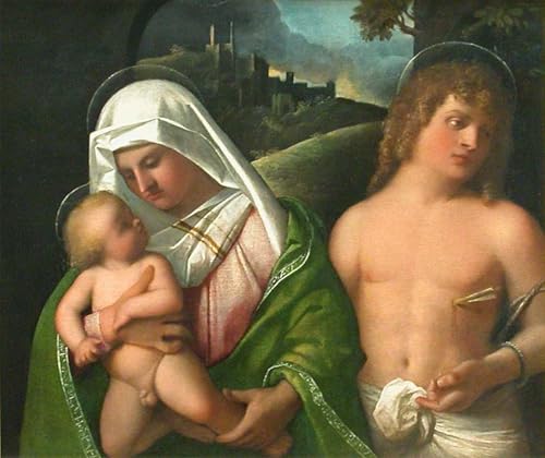 Tableaux peinture sur toile Cariani Dame et enfant 60x90cm