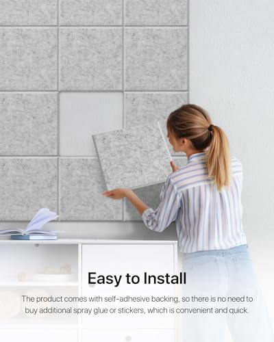 Image of Soundsbay Self-Adhesive Soundproof Wall Panels 18 Pack 12 inchx12 inch Black | Square Acoustic Panels, 150kg /m High Density Covers 18 sq ft, Sound Proof Panels for Walls, Home Office, Bedroom