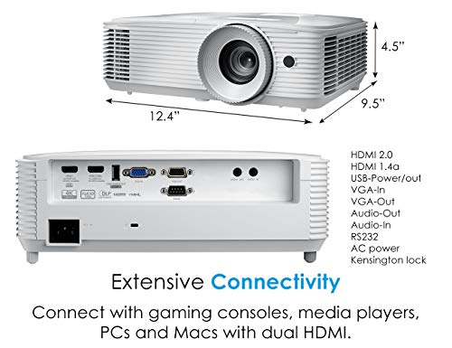 Optoma HD39HDR High Brightness Home Theater Projector | 120Hz, 4000 Lumens, 4K Input, Easy Setup