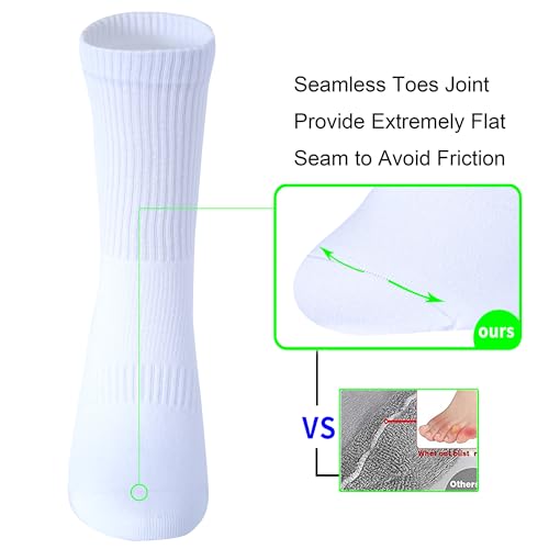 Image of Womens Anti Odor Blister Proof Seamless Cotton Moisture Wicking Sports Ankle /Crew Dress Socks,Size 6-10