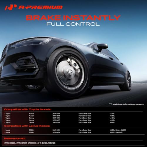 Image of A-Premium Disc Brake Caliper Assembly with Bracket Compatible with Select Toyota and Lexus Models - Avalon 2008-2018, Camry 2007-2017, ES350 2007-2011, 2016-2018 - Front Left Driver Side