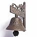 KiaoTime Vintage Rustic Cast Iron Welcome Sign Ring Bell Country Farmhouse Wall Decor Door Bell Antique Style Dinner Bell Decorative Welcome Wall Plaque Yard Sign