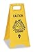 Floor Safety Sign, Caution, Eng/Sp/Fr/Grmn