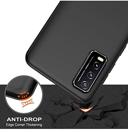 Image of Mobile Back Cover Case for Vivo Y20 - Vivo Y 20I (Silicone Case|CameraProtection|Black SC1510)
