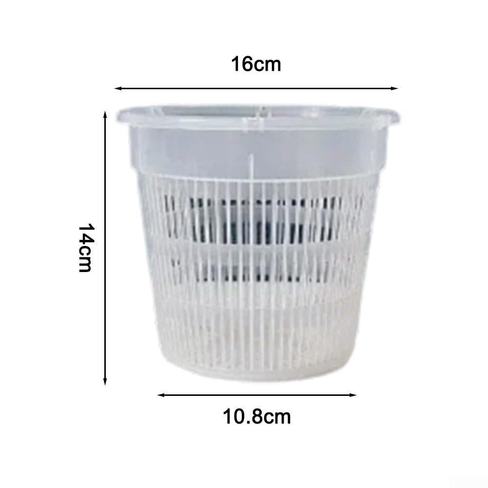 Przezroczyste plastikowe doniczki Doniczka z orchideą otworem drenażowym i tacą, opakowanie 8 sztuk, białe, 14 cm 16(16cm)