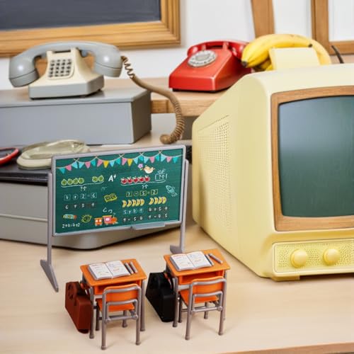 Suministros escolares para casa de muñecas VOSAREA set de muebles pequeños 3