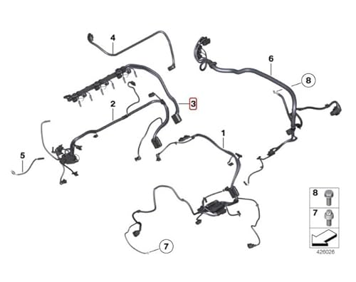 Genuine OEM Engine Wiring Harness For BMW 535i 12517605076