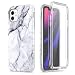 SURITCH Marble iphone 11 Case, [Built-in Screen Protector] Full-Body Protection Hard PC Bumper Glossy Soft TPU Rubber Gel Shockproof Cover for iPhone 11/XI 6.1 inch 2019 (Black Marble)